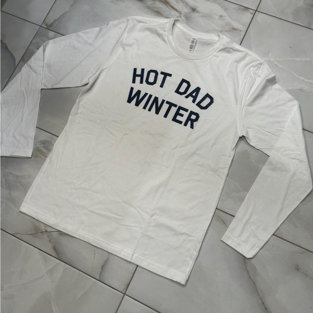 Unisex Hot Dad Winter Funny Long Sleeve Graphic Tee Novelty Cotton T-Shirt